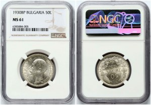 Bulharsko 50 leva 1930 NGC MS 61