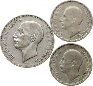 Bułgaria 50 lewów 1930 i 100 lewów 1934 Zestaw 3 monet