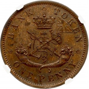 Canada Upper Canada Penny 1857 NGC MS 62 BN