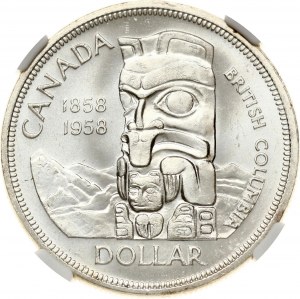 Dollar canadien 1958 Colombie-Britannique NGC MS 62