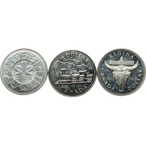 Kanadský dolar 1978-1982 Sada 3 mincí