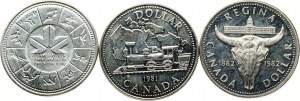 Kanadský dolar 1978-1982 Sada 3 mincí