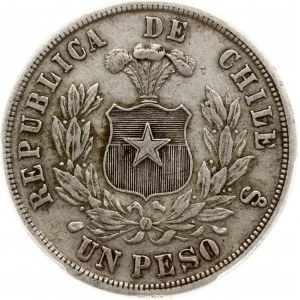 Chili 1 Peso 1867 Donc PCGS XF 40 MAX GRADE.