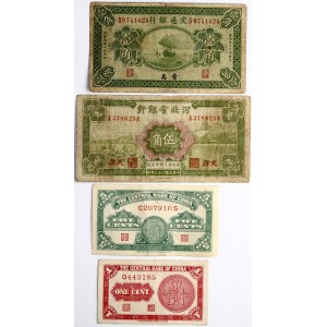 China 1 - 50 Cents 1925-1939 Posten von 4 Stück