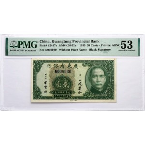 Čína 20 centov 1935 PMG 53 Asi neobalené