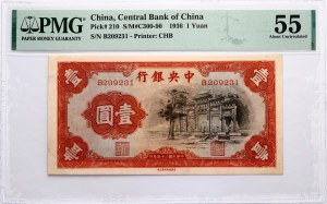 China 1 Yuan 1936 PMG 55 About Uncirculated