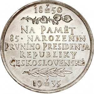 Tschechoslowakei Medaille 1935 Tomas Masaryk