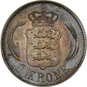 Dania 1 korona 1875 HC CS NGC PF 64