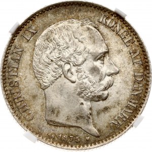 Dánsko 2 koruny 1875 HC/CS NGC MS 63