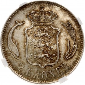 Danemark 2 Couronnes 1875 HC/CS NGC MS 63