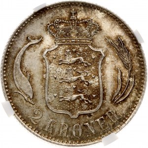 Danimarca 2 Corone 1875 HC/CS NGC MS 63