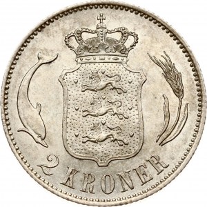 Denmark 2 Kroner 1875 HC/CS