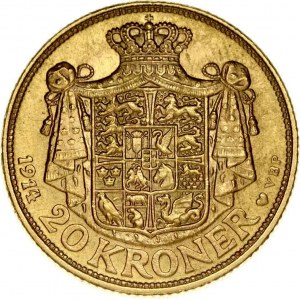Dánsko 20 korún 1914 AH VBP