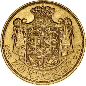 Danimarca 20 Corone 1914 AH VBP
