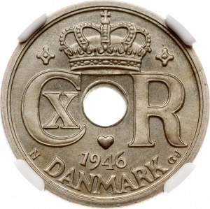 Denmark 25 Ore 1946 N;GJ NGC MS 66