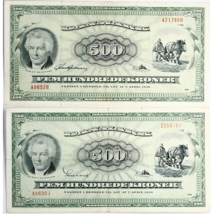 Dania 500 koron 1963 i 1965 Partia 2 sztuk