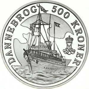 Dánsko 500 Kroner 2008 Dannebrog Yacht