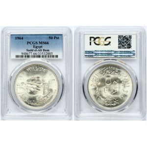 Egipt 50 Piastrów 1384 (1964) PCGS MS66