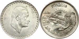 Egypt 50 Qirsh 1384 AH (1964) & 1 libra 1390 AH(1970) Sada 2 mincí