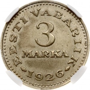 Estónsko 3 Marka 1926 NGC MS 62