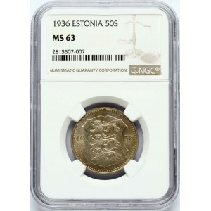 Estonie 50 Senti 1936 NGC MS 63
