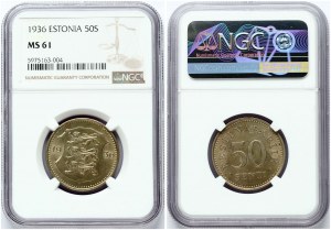 Estonia 50 Senti 1936 NGC MS 61