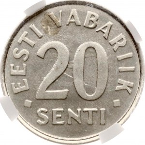 Estonsko 20 Senti 2004 NGC MINT ERROR MS 63