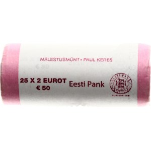 Estonsko Bank roll 2 Euro 2016 Paul Keres Lot of 25 pcs