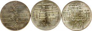 Finlandia 10 Markkaa 1967-1977 Zestaw 3 monet