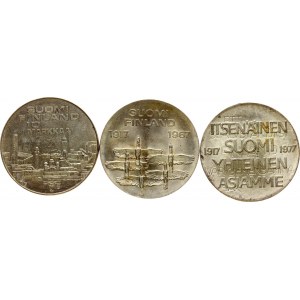 Finnland 10 Markkaa 1967-1977 Lot von 3 Münzen