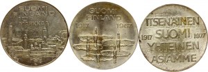 Finlandia 10 Markkaa 1967-1977 Lotto di 3 monete