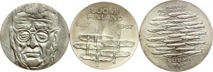 Finlandia 10 i 25 Markkaa 1967-1979 Zestaw 3 monet