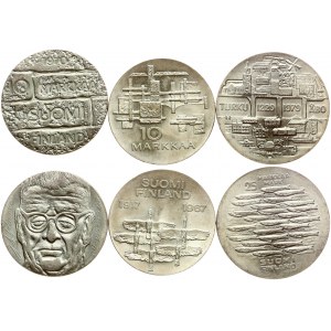 Finnland 10 &amp; 25 Markkaa 1967-1979 Lot von 3 Münzen