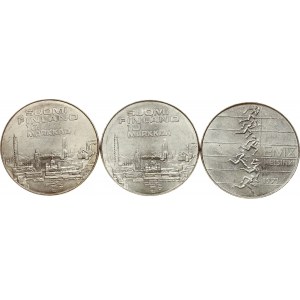 Fínsko 10 Markkaa 1971 Atletické majstrovstvá Lot of 3 coins
