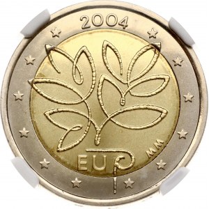 Finlandia 2 Euro 2004 M Rozszerzenie Unii Europejskiej NGC MS 66 TOP POP