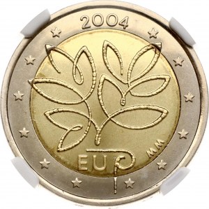 Fínsko 2 Euro 2004 M Rozšírenie Európskej únie NGC MS 66 TOP POP