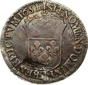 Frankreich 1/2 Ecu 1651 A