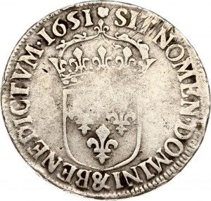 Francúzsko 1/2 Ecu 1651 &