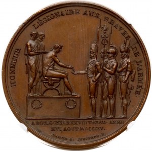 Medaglia Francia Accampamento a Boulogne e invasione pianificata dell'Inghilterra NGC MS 64 BN