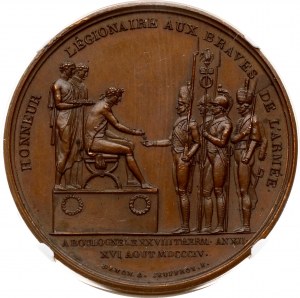 Medaglia Francia Accampamento a Boulogne e invasione pianificata dell'Inghilterra NGC MS 64 BN
