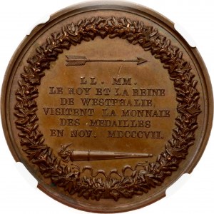 Francja Medal Wizyta Króla i Królowej Westfalii w Paryżu NGC MS 65 BN TOP POP