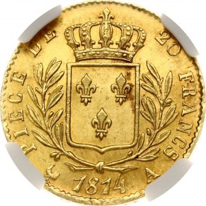Francúzsko 20 frankov 1814 A NGC MS 62