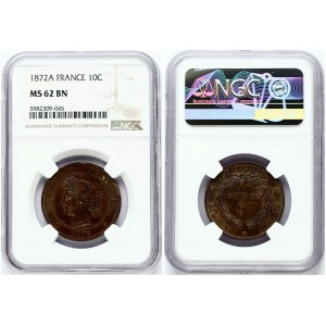 10 Centesimi 1872 A NGC MS 62 BN