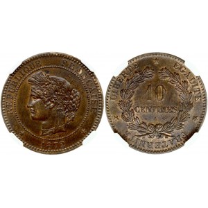 10 centov 1872 A NGC MS 62 BN