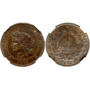 10 Centimes 1872 A NGC MS 62 BN