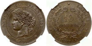 France 10 Centimes 1897 A NGC MS 62 BN