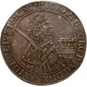 Allemagne Saxe Taler 1659 CR PCGS AU Detail