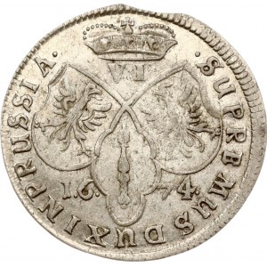 Allemagne Brandebourg-Prusse 6 Groschen 1674 CV