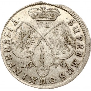 Niemcy Brandenburgia-Prusy 6 groszy 1674 CV