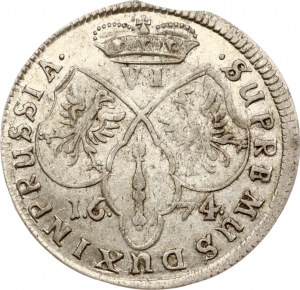 Niemcy Brandenburgia-Prusy 6 groszy 1674 CV